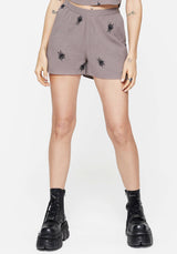 Stag Beetle Embroidered Shorts