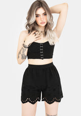 Synthweb Cotton Broderie Hem Shorts