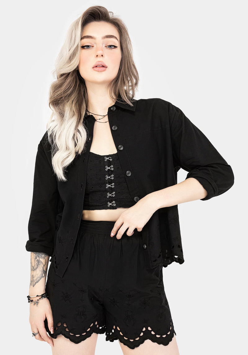 Synthweb Cotton Broderie Hem Shorts