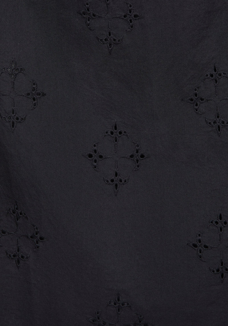 Crux Broiderie Cotton Button Up Midi Skirt