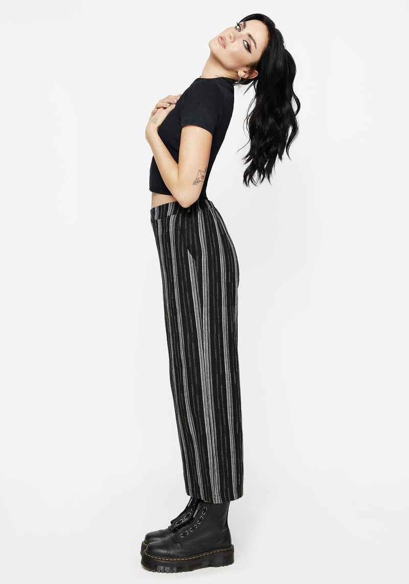 Clandestine Stripe Cotton-Blend Culottes