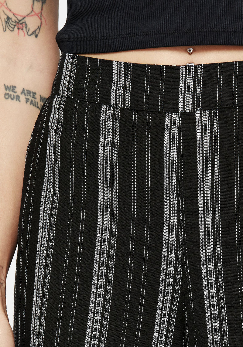 Clandestine Stripe Cotton-Blend Culottes