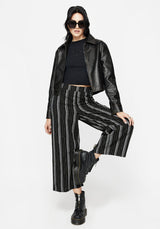 Clandestine Stripe Cotton-Blend Culottes