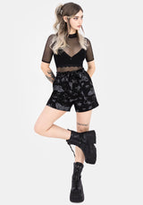 Parasite Bugs Tie Waist Paperbag Shorts - Black