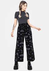 Parasite Bugs Wide Leg Paperbag Culotte Trousers - Black