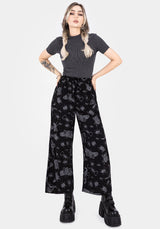 Parasite Bugs Wide Leg Paperbag Culotte Trousers - Black