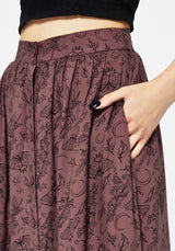 Roxana Moth Foxglove Button Down Midi Skirt