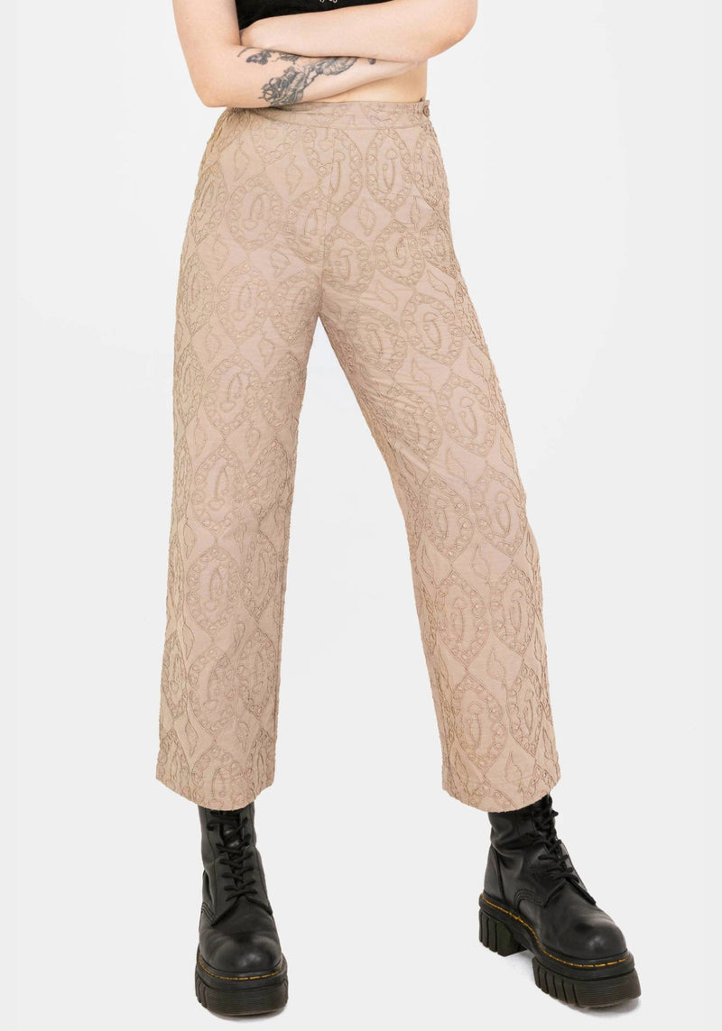 Suma Cotton Textured Pull On Tapered Trouser