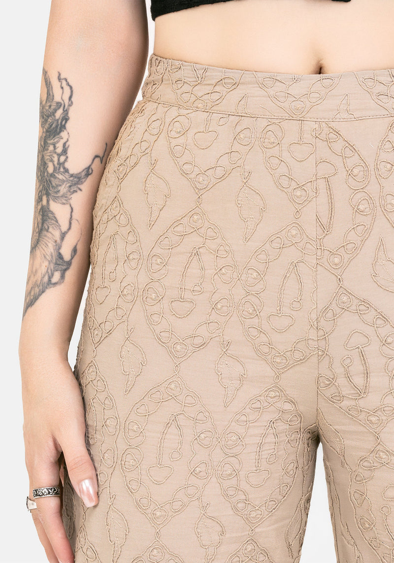 Suma Cotton Textured Pull On Tapered Trouser