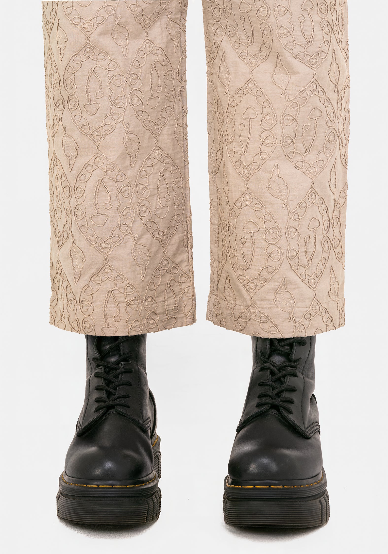 Suma Cotton Textured Pull On Tapered Trouser