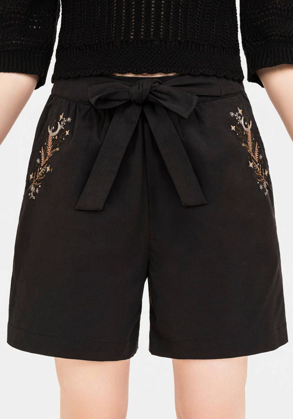Abellona Embroidered Belted Short