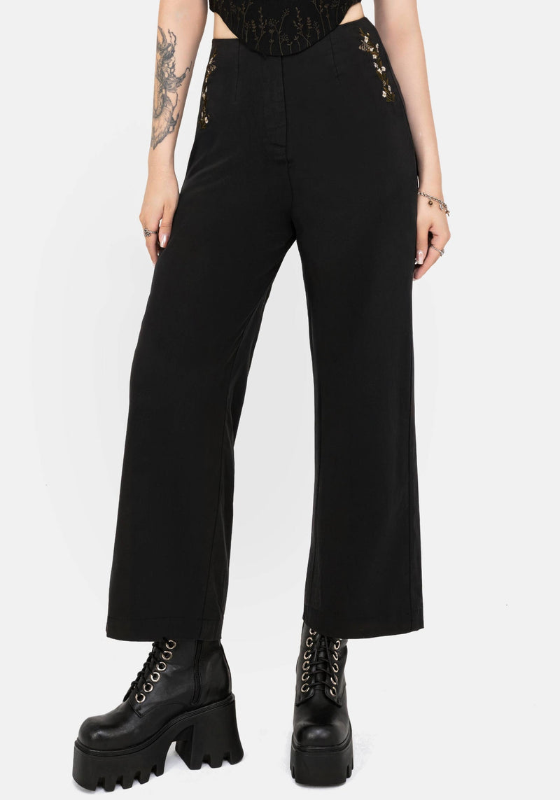 Harmony Embroidered Cropped Trouser