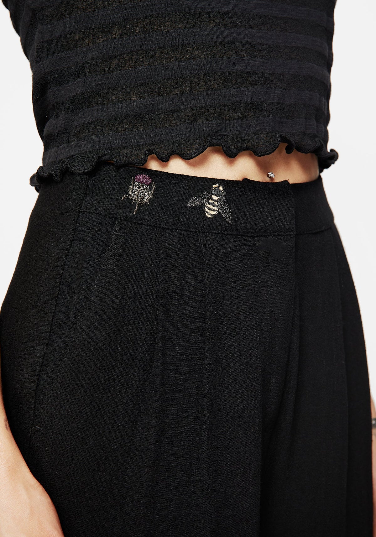 Chloris Bestickt Taille Ballon Hose