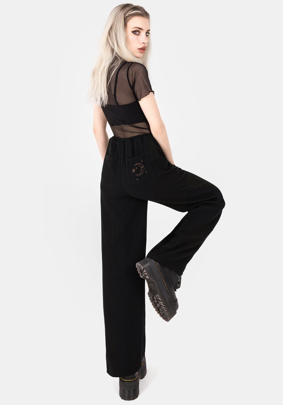 Cosmos Embroidered Wide Leg Trousers