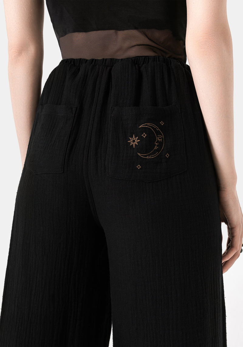 Cosmos Embroidered Wide Leg Trousers