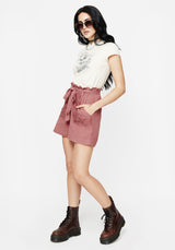 Rosamoth Applique Trim Cotton Tie Waist Shorts