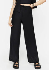 Thorell Embroidered Cotton Wide Leg Trousers