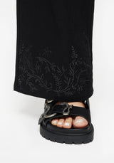 Thorell Embroidered Cotton Wide Leg Trousers