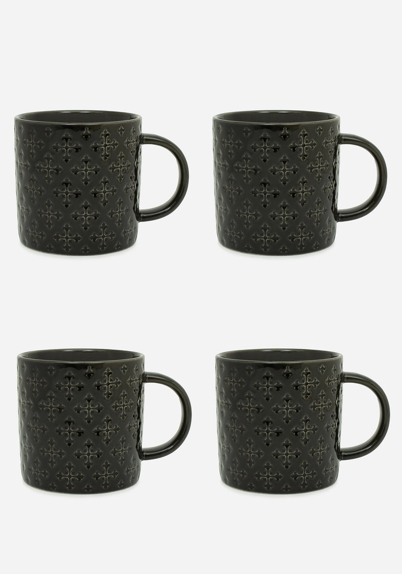 Crux Debossed Ombre Mug (4 Piece Set)