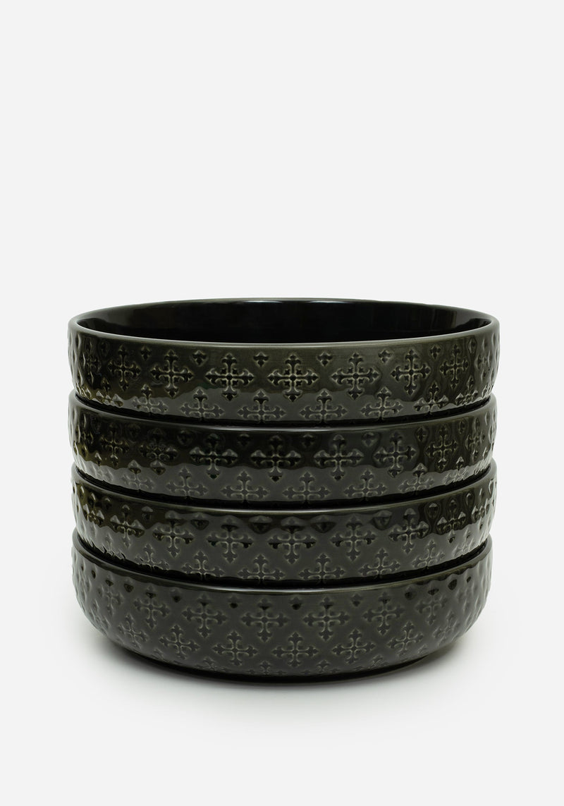Crux Debossed Ombre Pasta Bowl (4 Piece Set)