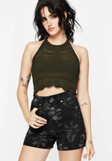 Thistle Floral Print Denim Shorts