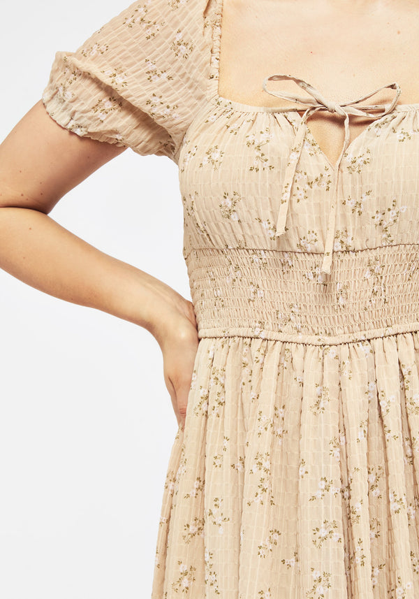 Tabitha Blumenmuster Druck Chiffon Taschentuch Saum Midaxi-Kleid Kleid