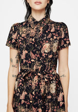 Pixie Floral Print Mini Shirt Dress