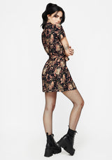 Pixie Floral Print Mini Shirt Dress