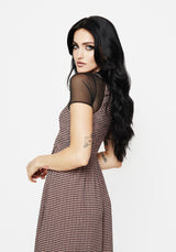 Midora Crinkle Check Racerback Midaxi Dress