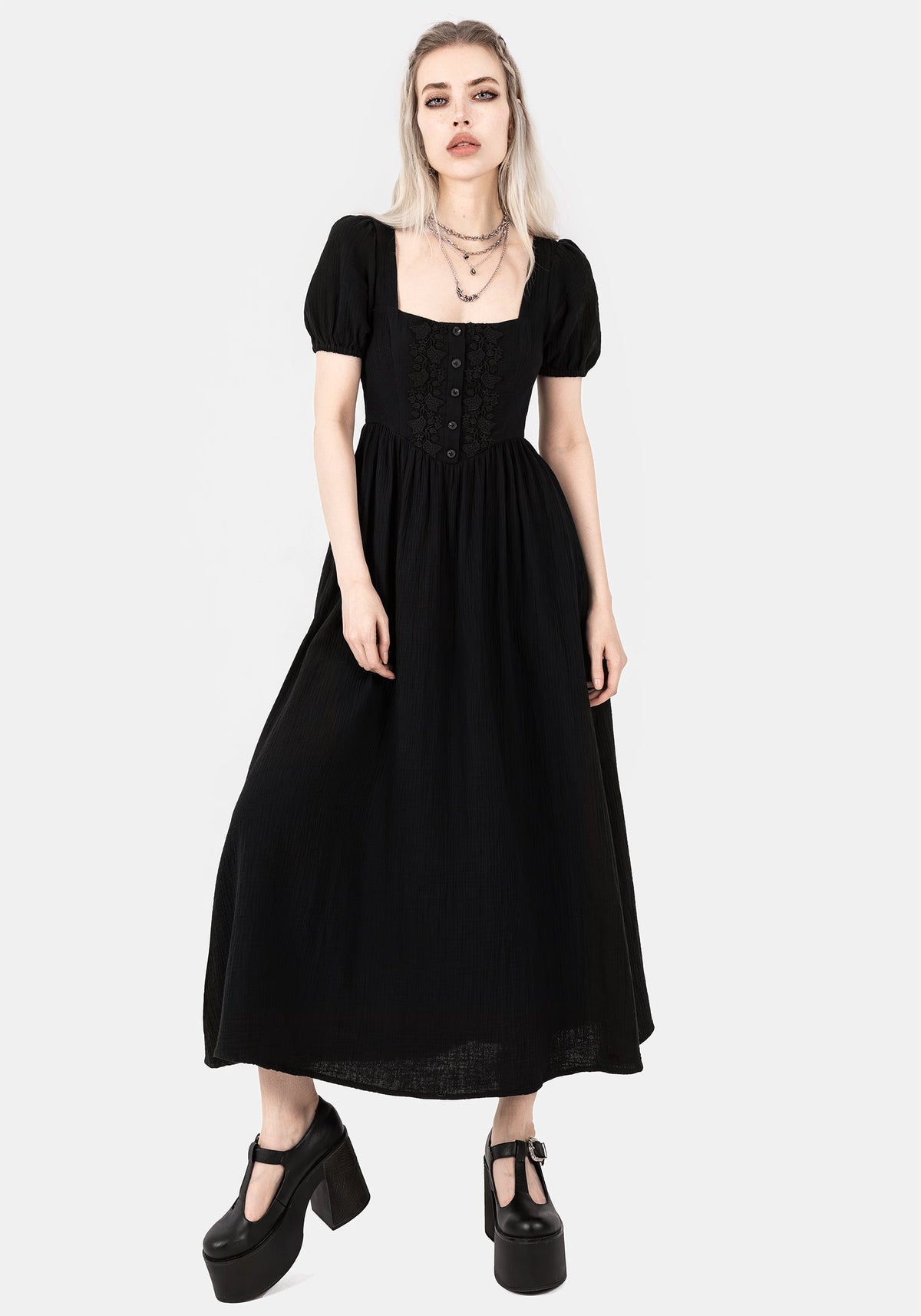 Alder Cotton Detail Midaxi Dress
