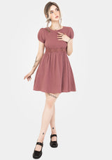 Rosamoth Applique Trim Cotton Mini Smock Dress