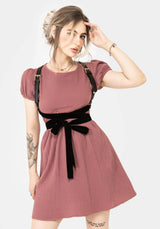 Rosamoth Applique Trim Cotton Mini Smock Dress