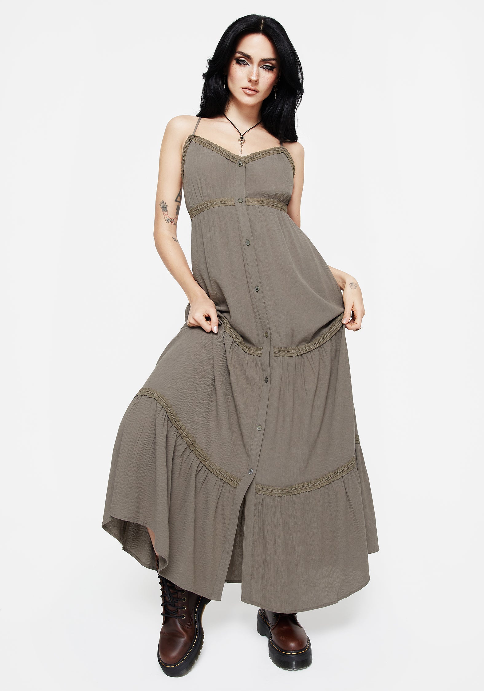 Sara Tiered Lace Maxi Cami Dress