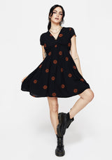 Solstice Bestickt Rüsche Mini Kleid