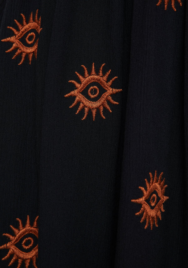 Solstice Embroidered Smock Mini Dress