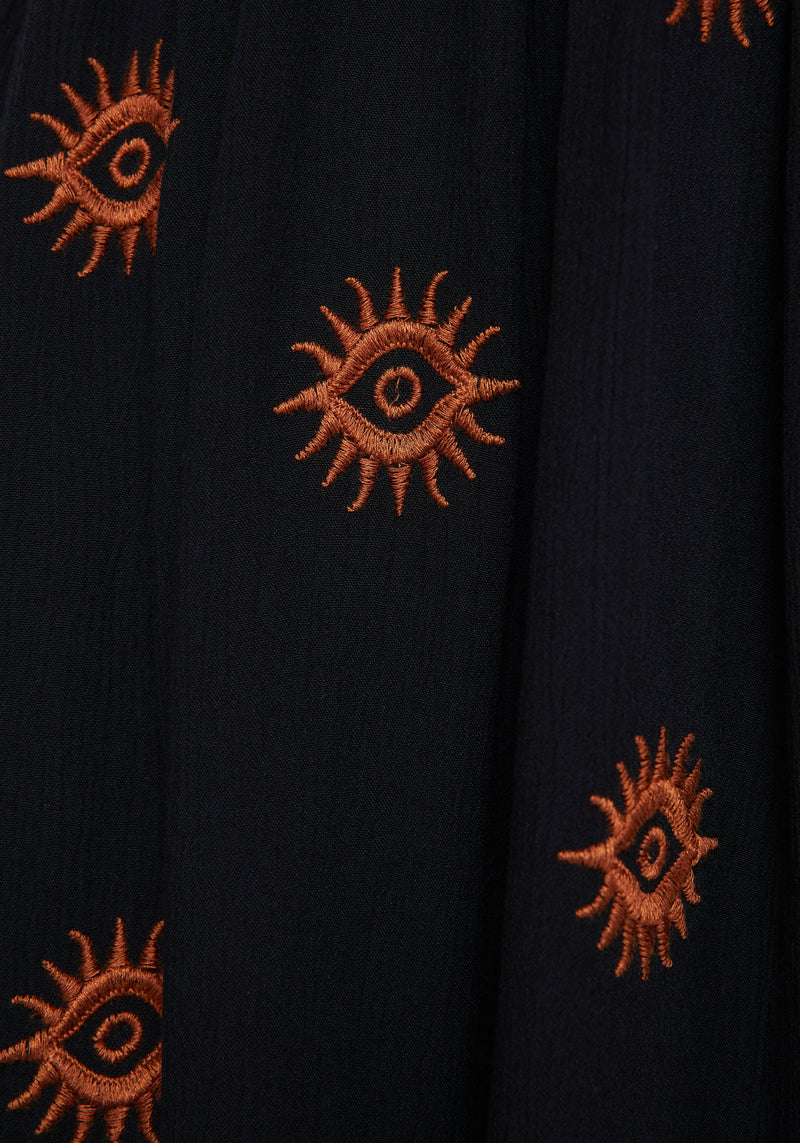 Solstice Bestickt Rüsche Mini Kleid