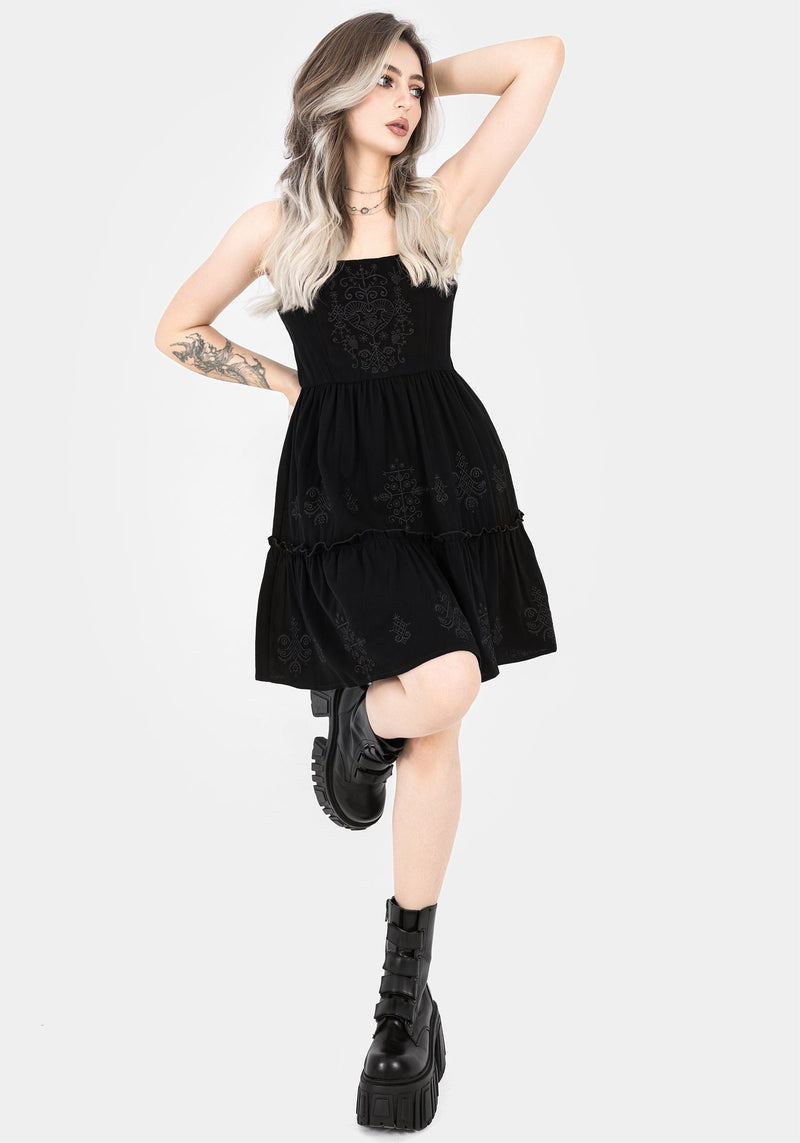 Cordata Embroidered Cami Mini Smock Dress