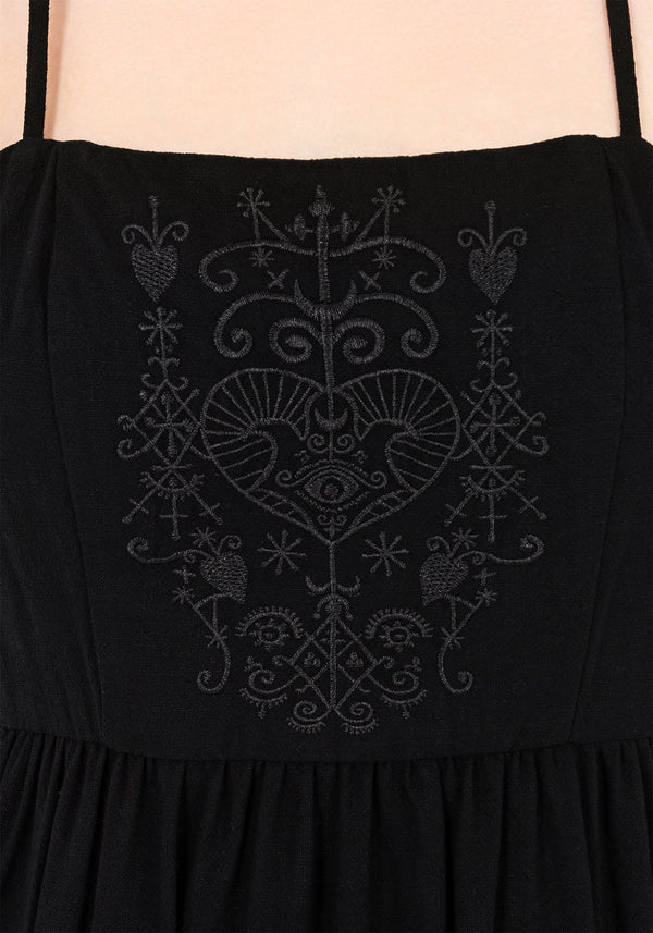 Cordata Embroidered Cami Mini Smock Dress
