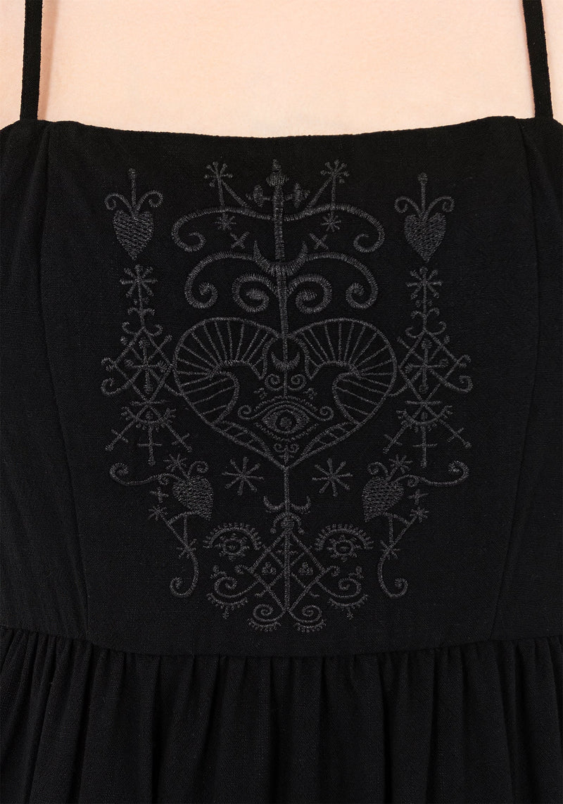 Cordata Embroidered Cami Mini Smock Dress