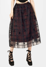 Sedona Organza Check Embroidered Midaxi Skirt