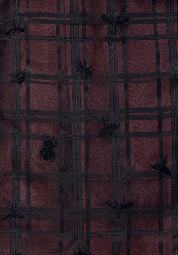 Sedona Organza Check Embroidered Midaxi Skirt