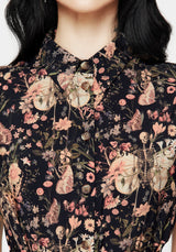Pixie Floral Print Midi Shirt Dress