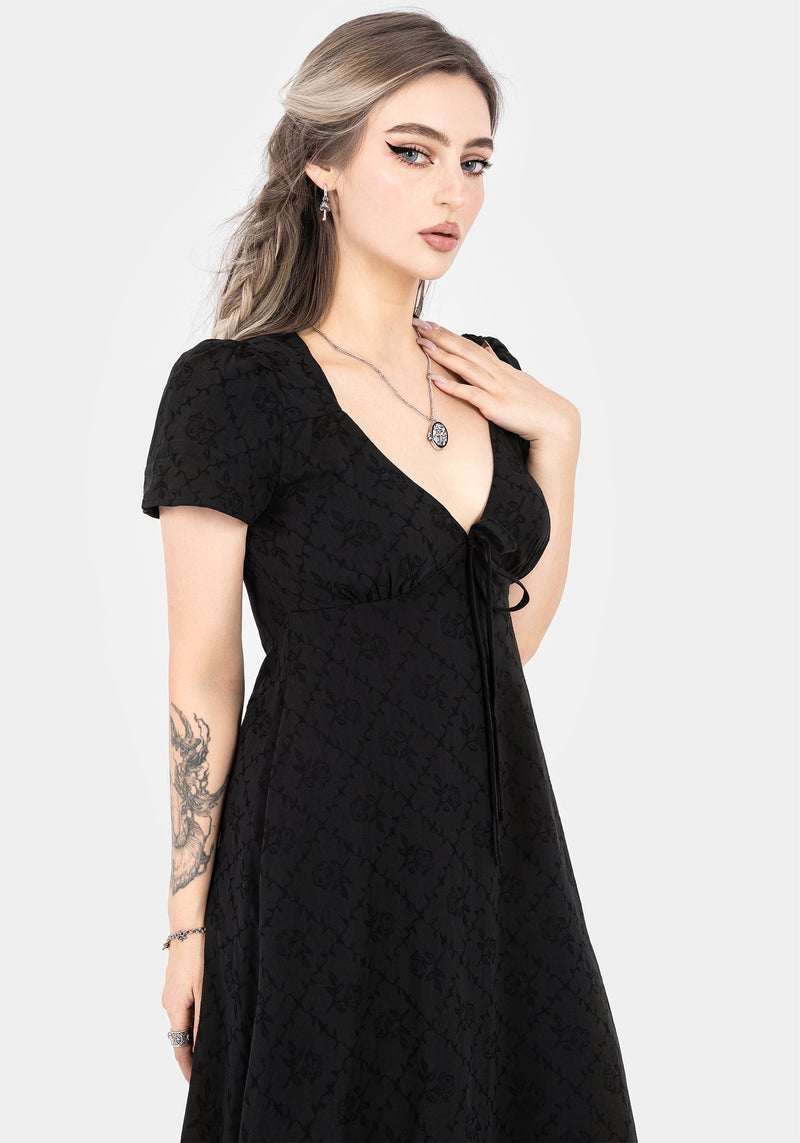 Polgara Floral Jacquard Midaxi Dress