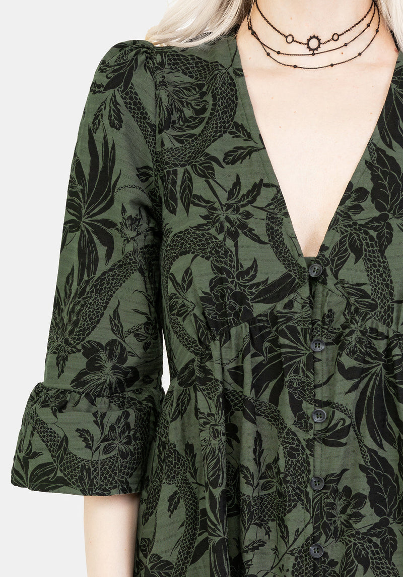 Bashe Cotton Maxi Over Dress - Green