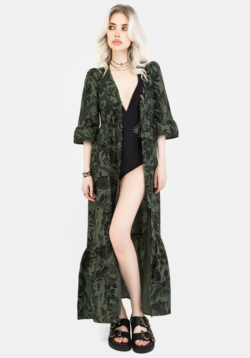 Bashe Cotton Maxi Over Dress - Green