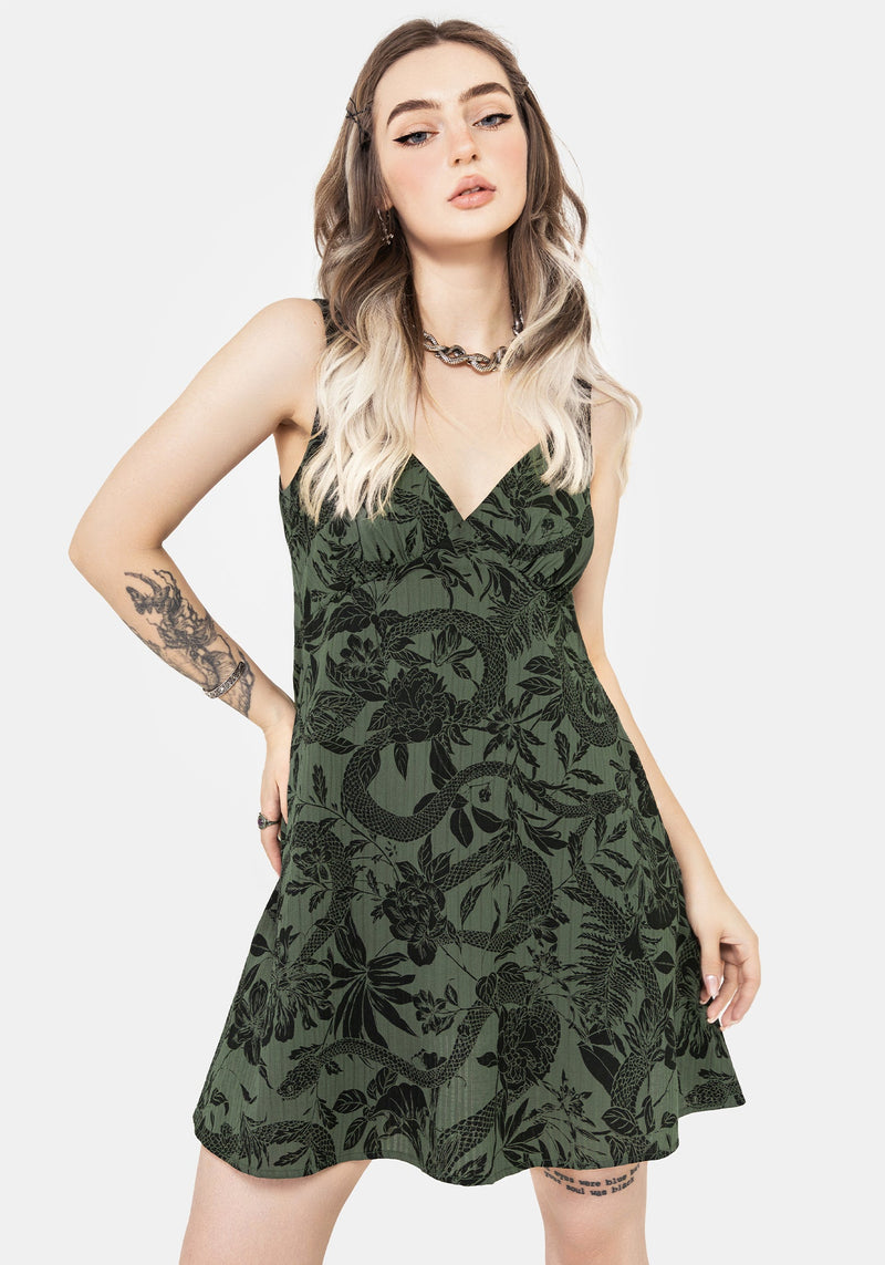 Bashe Cotton Mini Sun Dress - Green