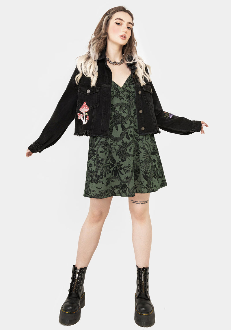 Bashe Cotton Mini Sun Dress - Green