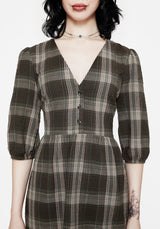 Clara Cotton Check Tiered Mini Smock Dress
