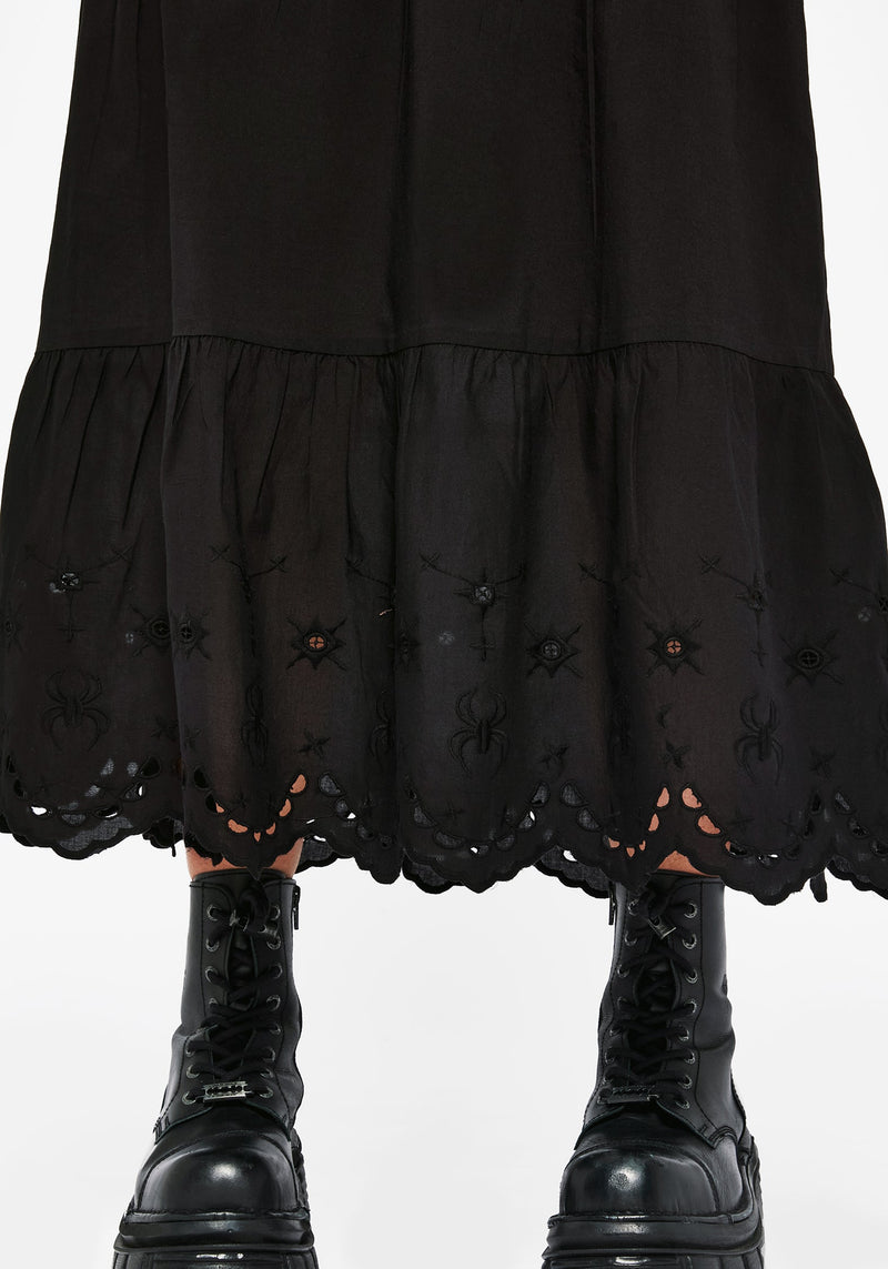 Synthweb Cotton Broderie Hem Midaxi Dress