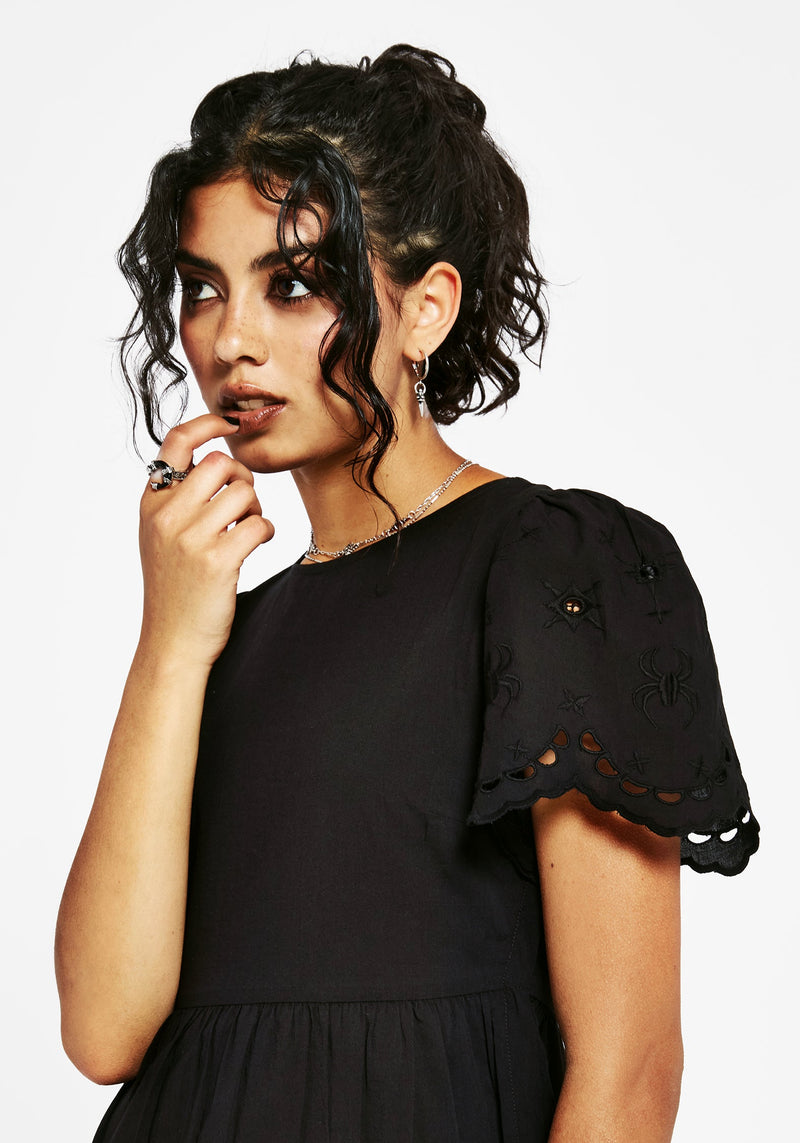 Synthweb Cotton Broderie Hem Midaxi Dress